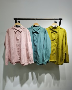 休閒簡約棉質純色襯衫-000114-全店新款85折