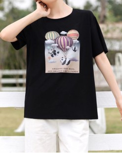 三只熊貓熱氣球印圖字母TEE-002515-全店新品,買滿$800即減$200輸入優惠碼(SS-200)