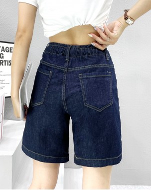 韓國直送NEW STYLE松緊腰直筒牛仔短褲-600112-全店新品,買滿$800即減$200輸入優惠碼(SS-200)
