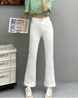 韓國直送Hojumeoni時尚百搭微喇叭牛仔褲-600416-全店新品,買滿$800即減$200輸入優惠碼(SS-200)