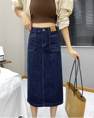 韓國直送HOWLUK開叉牛仔半截裙-800100-全店新品,買滿$800即減$200輸入優惠碼(SS-200)