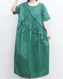  簡約質感拼接淨色連身裙 (韓國女裝) - B0110 -  限時勁減6折